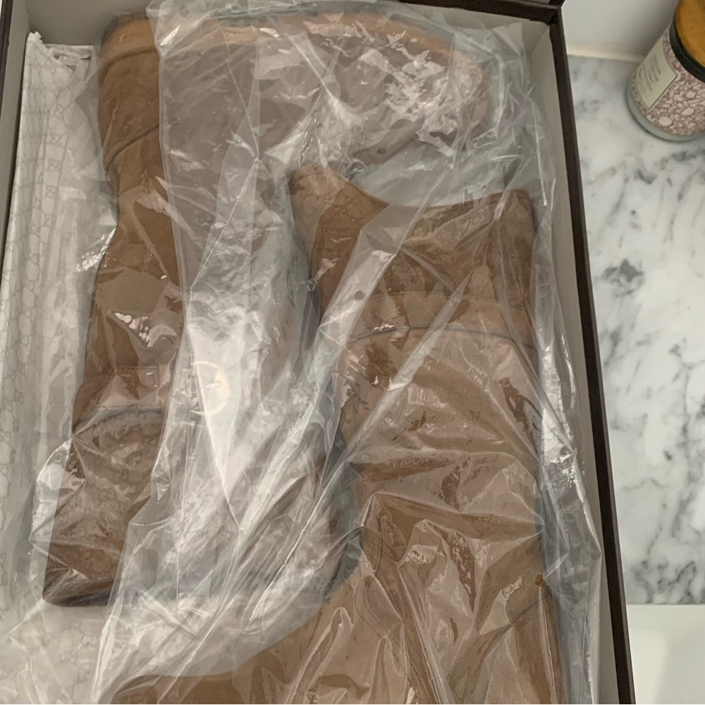 Brown Suede GG monogram Boots - Picture 3 of 15